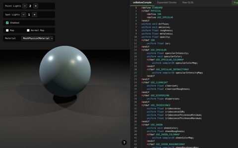 Three.js Shader Explorer screenshot